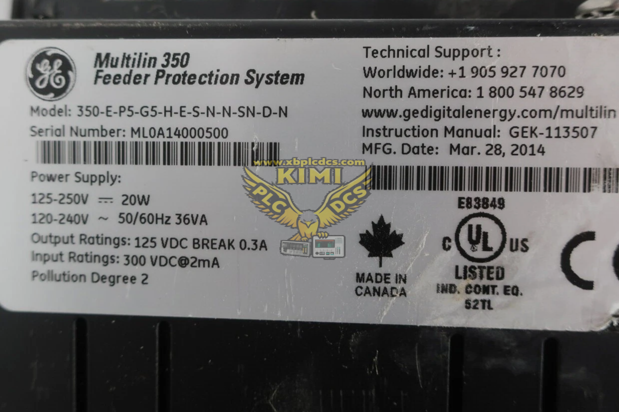 Ge 350-E-P5-G5-H-E-S-N-N-SN-D-N Multilin 350 Feeder Protection System(图1) image.png